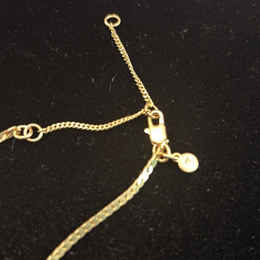 Madewell Shimmering Gold tone layering Necklace - Picture 2 of 4